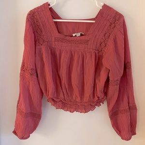 Cross posted* Coral pink boho top